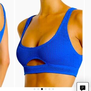 Bondeye cobalt Nino cut out bikini top and Sign bikini bottoms